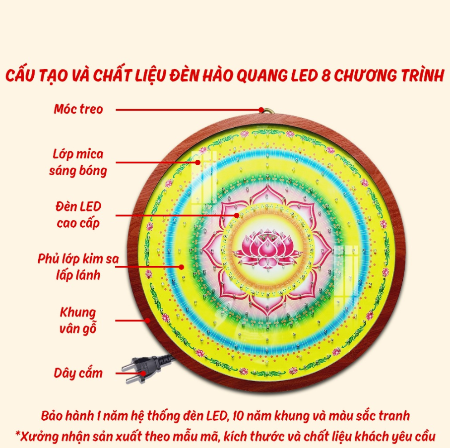 Tính năng và đặc điểm nổi bật đèn hào quang bông sen kích thước 12m.png